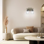 Bathroom Vanity Light, 2-Light Nickel Modern Matte Wall Sconce Lighting - Image 7