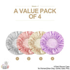 Shower Cap for Women Reusable Extra Large Shower Caps for Men Satin Double - Image 2