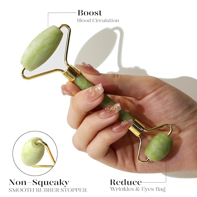 BAIMEI IcyMe Jade Face Roller & Gua Sha, Facial Beauty Skin Care Tools - Image 3