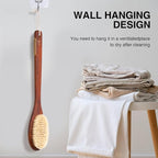 Wooden Bath Brush with Gentle Bristles Long Handle - Image 6