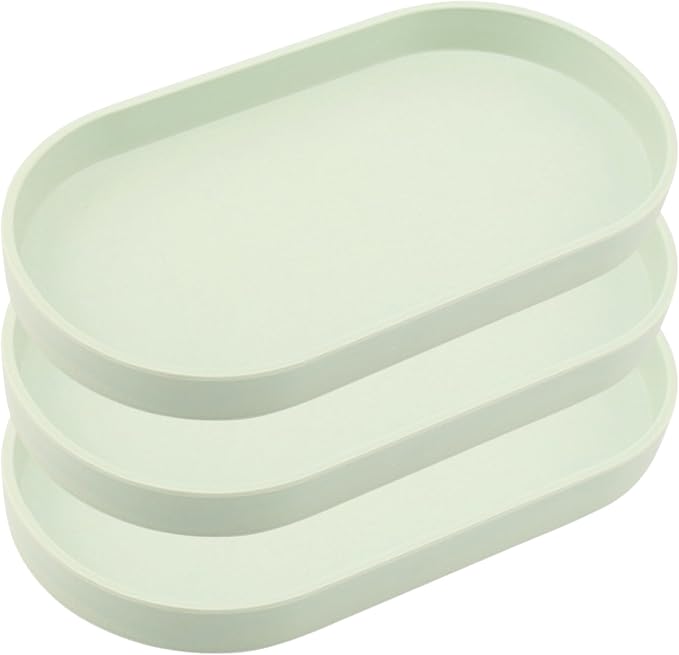 Green Small Tray, 3 Pack Oval Tray by VCREATC-VCREATEFORCUSTOMER