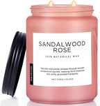 M&SENSE Sandalwood Rose Scented Candle 19.4oz 110 Hours Long Lasting Burn by MSENSE