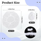 Qianyu 100 PCS Disposable Shower Caps and 100 PCS Earmuffs - Image 2