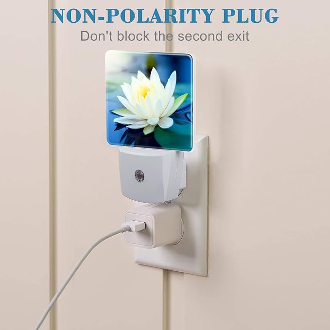 Night Light Plug into Wall White Lotus Flowers Night Light - Image 3