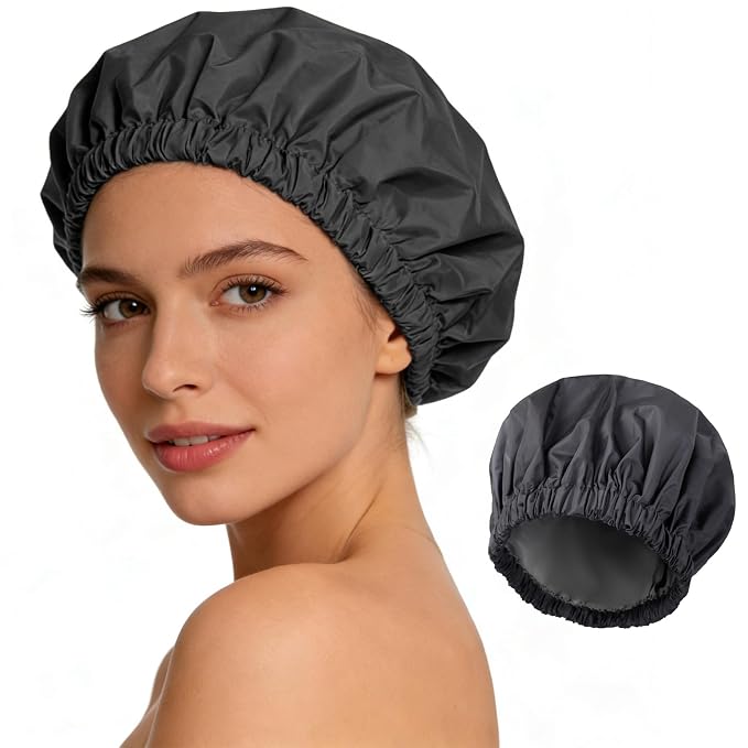 Shower Cap for Women Reusable Waterproof, Large Bath Cap by Unknown
