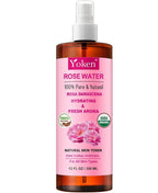 Yoken Organic Rose Water Spray for Face, 12 Fl Oz Fine Mist, Rosewater Face Mist by Yoken