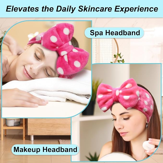 Shintop Sweet Super Soft Caroset Polka Dots Wash Cosmetic Headband Hairlace - Image 5
