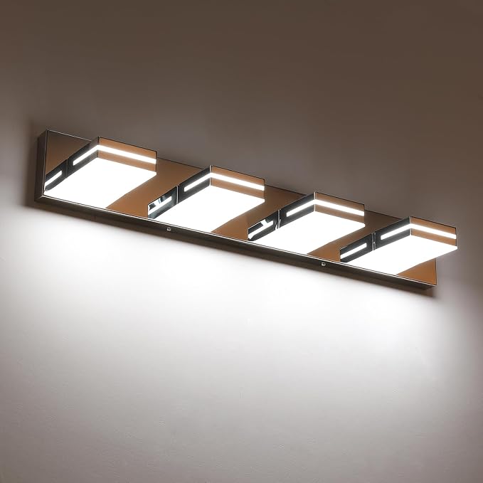 SineRise LED Modern Bathroom Vanity Light Fixtures, Chrome Modern Acrylic - Image 2