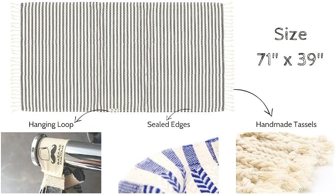 Bazaar Anatolia Turkish Beach Towel – 100% Cotton, Quick Dry, Sand Free Fall - Image 4