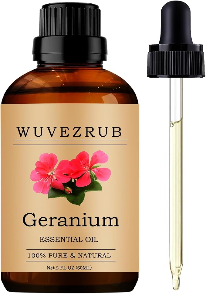 Geranium Essential Oil, 60ML Pure and Natural by WUVEZRUB