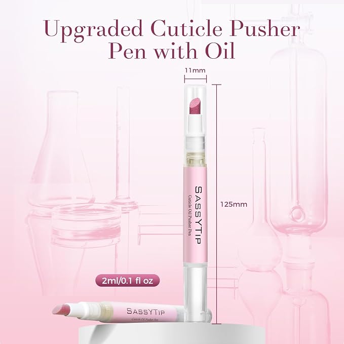 Ceramic Cuticle Pusher & Oil Pen, 2ml Rose/Lavender/Fragrance Free Scented Nail - Image 9