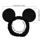 JIAHANG Mouse Ears Facial Spa Headbands, Coral Fleece Wash Face Hair Band - Image 2