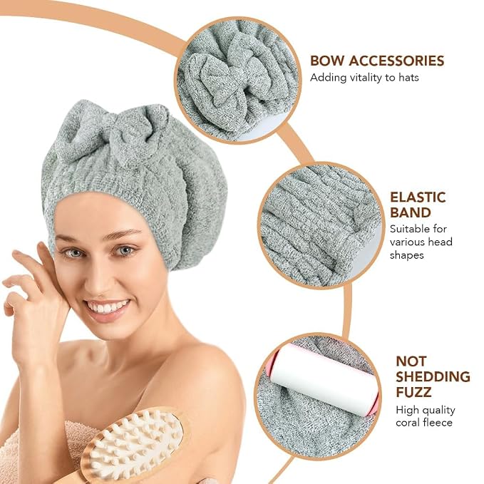 SUNLAND Large Microfiber Hair Drying Caps - Image 3