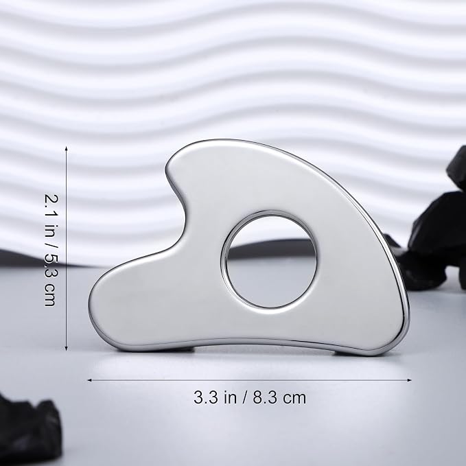 rosenice Gua Sha Facial Tool for Face Skincare Stainless Steel Gua Sha Board - Image 3