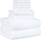 Amazon Basics 100% Cotton Soft Quick-Dry 8-Piece Towel Set, Bath Towels by AmazonBasics