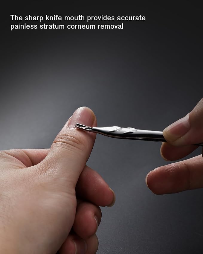 FERYES Cuticle Pusher with Fork, 2-in-1 Cuticle Trimmer Nail Care Tool - Image 4