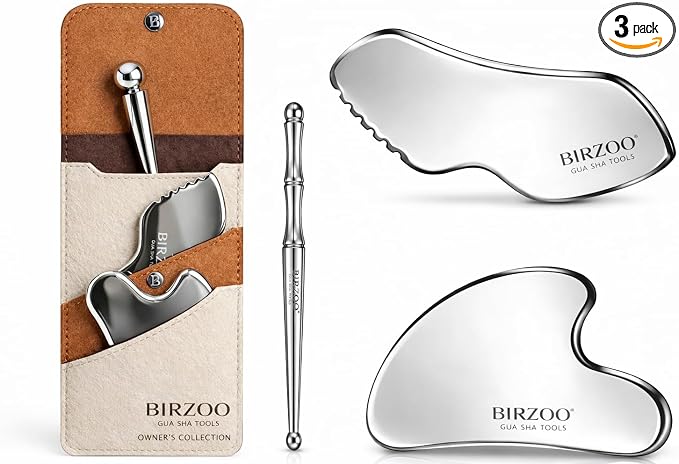 Stainless Steel Gua Sha Facial Tools Set by GuaShaTools