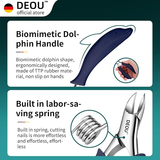 DEOU Professional Stainless Steel Podiatrist Nail Clippers, Heavy Duty Manicure - Image 4