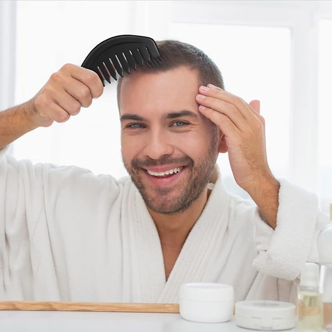 Gua Sha Comb, Natural Sibin Bian Stone Scalp Massage Comb, Facial GuaSha Tool - Image 5