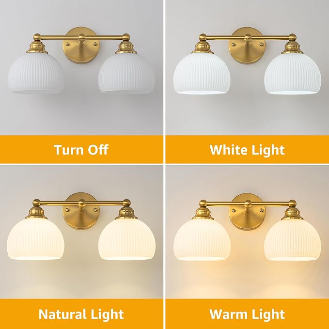 GoYeel Bathroom Vanity Light Fixtures, 2 Light Bathroom Lights Over Mirror - Image 7