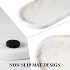 Koville Natural Marble Tray for Bathroom Countertop, Marble Storage Trays for - Image 3