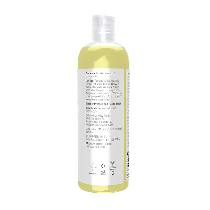 Now Foods Solutions, Avocado Oil, 100% Pure Moisturizing Oil, Nutrient Rich and - Image 2