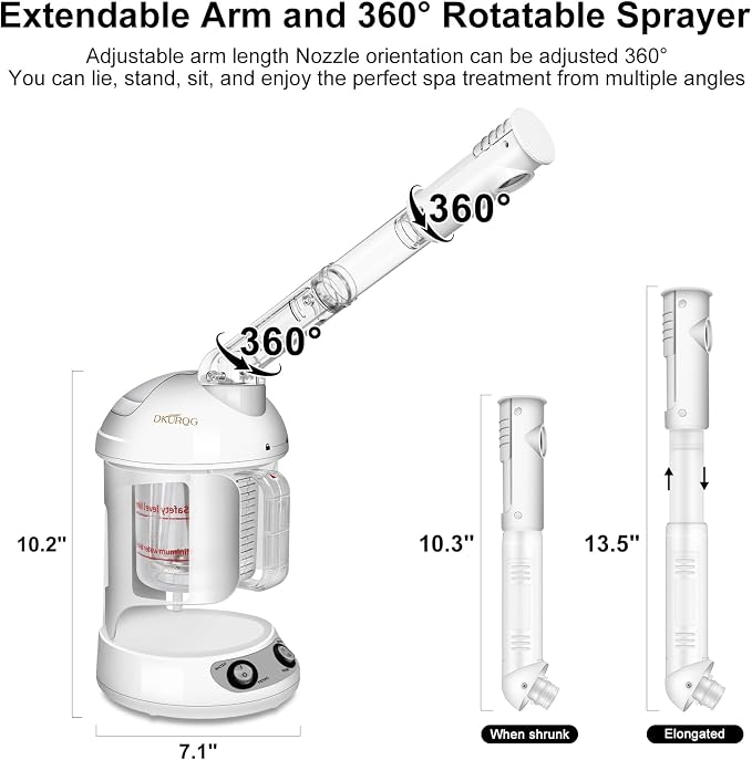 Nano Ionic Facial Steamer with Removable Water Cup, Face Steamer 360° Rotatable - Image 6