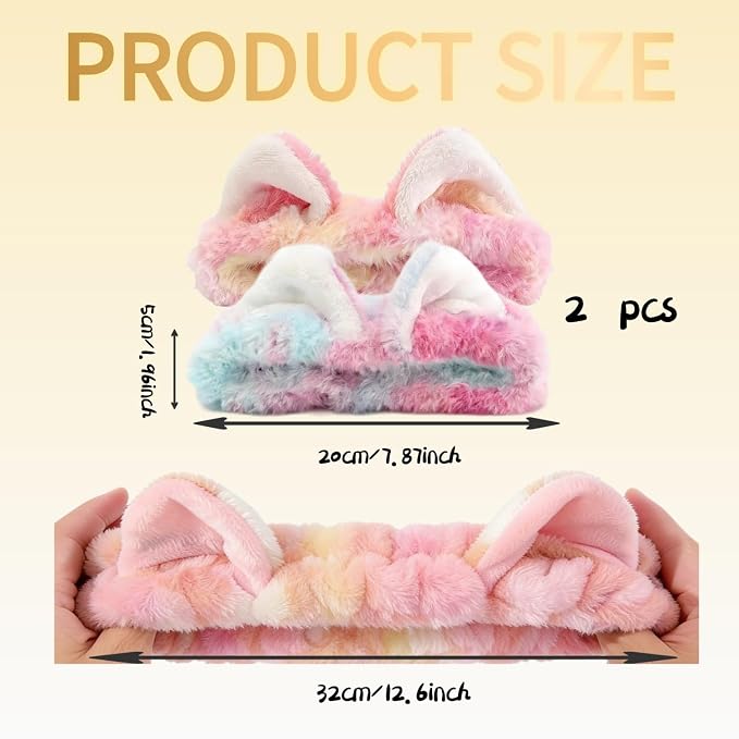 2 PCS Cute Cat Ear Spa Headband - Image 2
