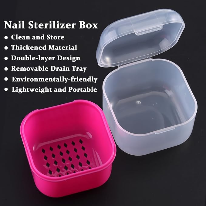 Nail Tool Sterilizer Box Plastic Disinfectant Container - Image 2