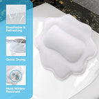 Beautybaby Bathtub Spa Pillow, Non-Slip 4 Strong Suction Cups, Bath Pillows - Image 3