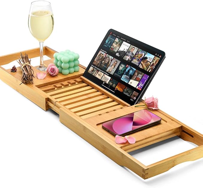 Luxury Foldable Bathtub Tray Caddy - Image 6