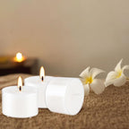 Set of 50 White Scented Tealight Candles Bulk, Vanilla Fragrance Wax - Image 5