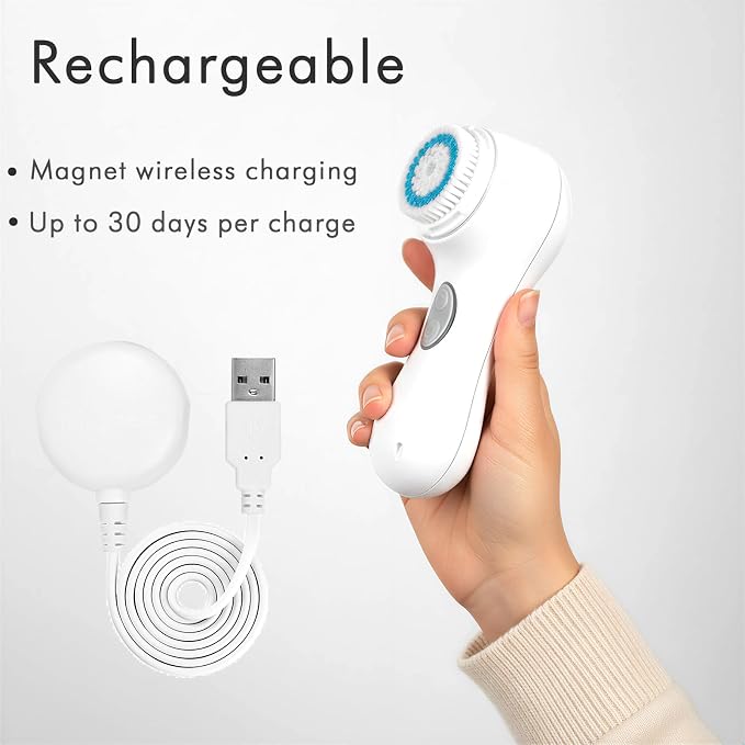Microtree Electric Facial Cleansing Brush, Ultrasonic Vibrating Face Brush - Image 4