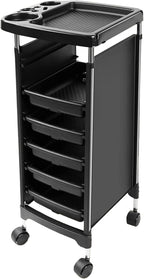 Salon Trolley Cart with Wheels & 5 Drawers, Salon Rolling Stations by Roixeeds