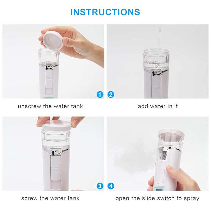 Nano Facial Mister, Mini Facial Steamer, Handy Moisturizing Mist Sprayer - Image 4