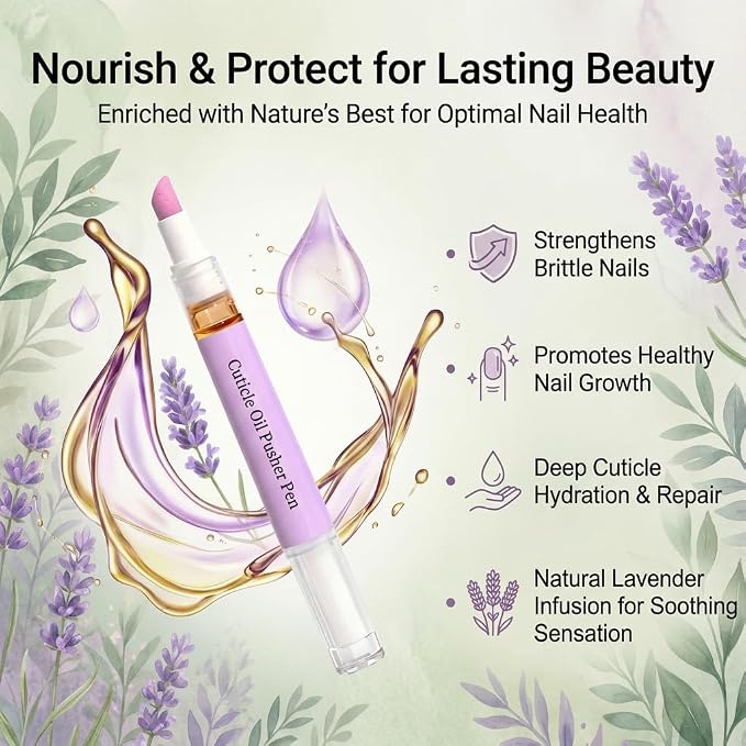 Ceramic Cuticle Pusher & Nail Oil Pen, 2-in-1 Nail Care Tool, Gentle Hangnail - Image 6