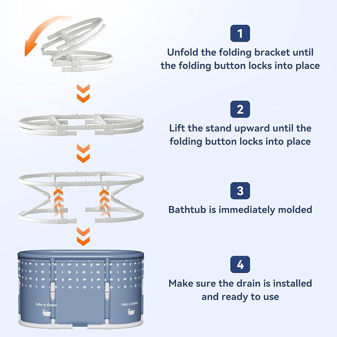 Portable Bathtub, Foldable Bathtub No Installation, Freestanding Shower Bathtubs - Image 9