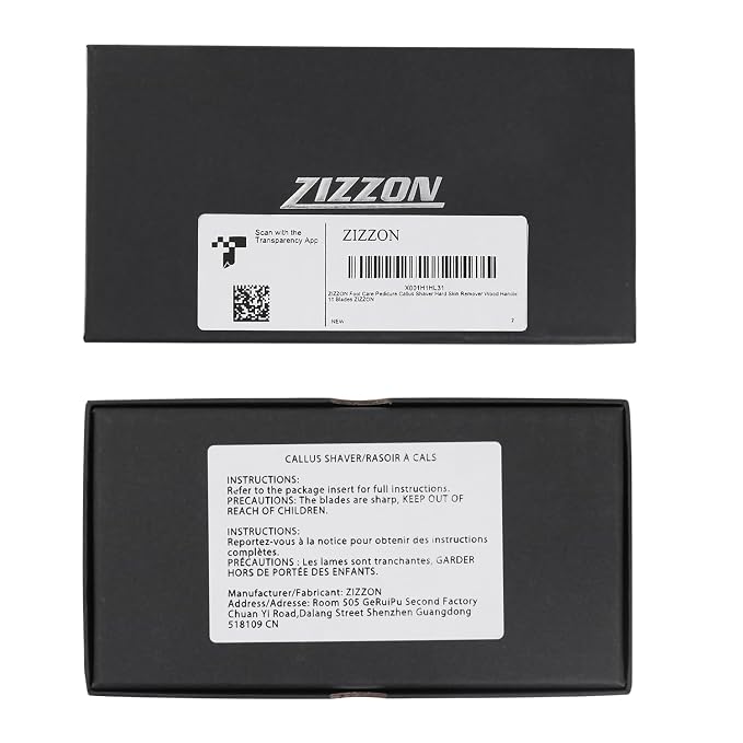 ZIZZON Foot Care Pedicure Callus Shaver Hard Skin Remover Wood Handle 10 Blades - Image 6