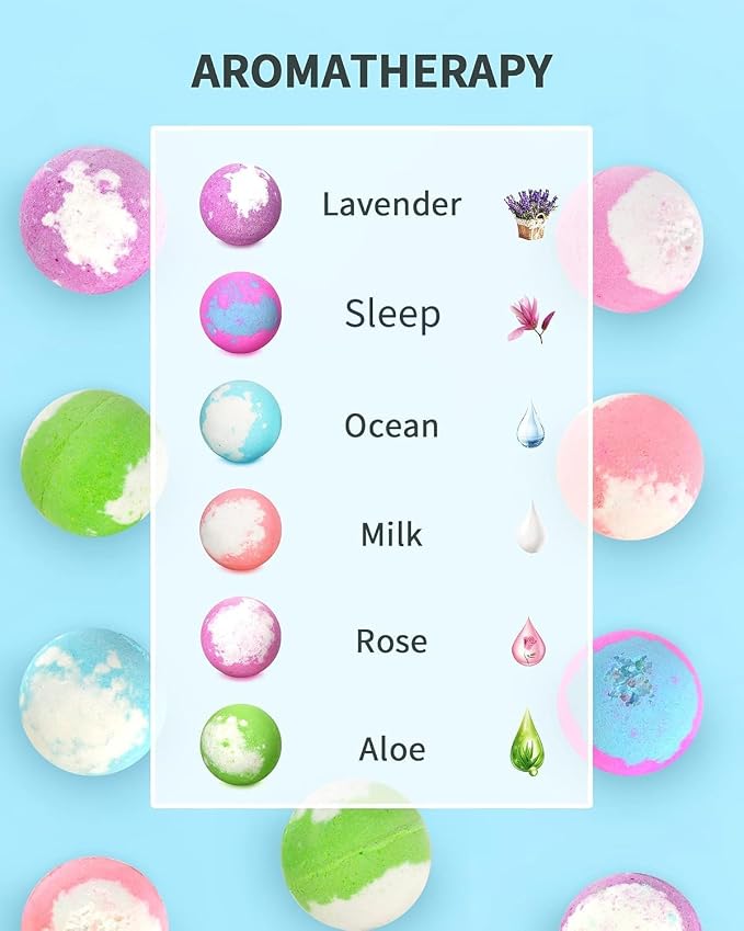 Light Up Bath Bombs with Surprise Inside, 4.23 oz XL Natural Gift Set 6 with - Image 8