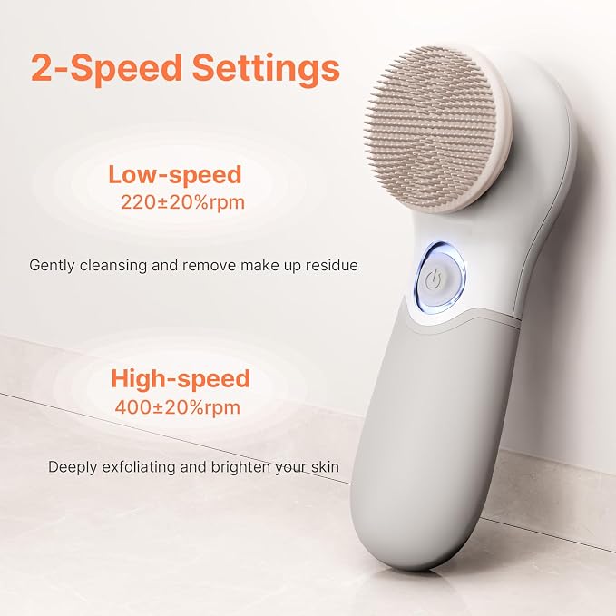 Face Scrubber with 3 Brush Heads & 2 Speeds - Image 2