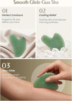 Gua Sha Facial Tool – Green Stone Guasha Tool - Image 3