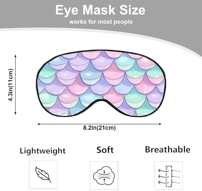 Mermaid Scales Sleep Mask Eye Mask Shiny Scales Ocean Fish Pink Blue Sleep Mask - Image 2