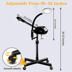 Professional Facial Steamer on Wheels, 2 in 1 Face Steamer - Image 6