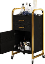 4ever2buy Black and Gold Salon Trolley Cart by 4ever2buy