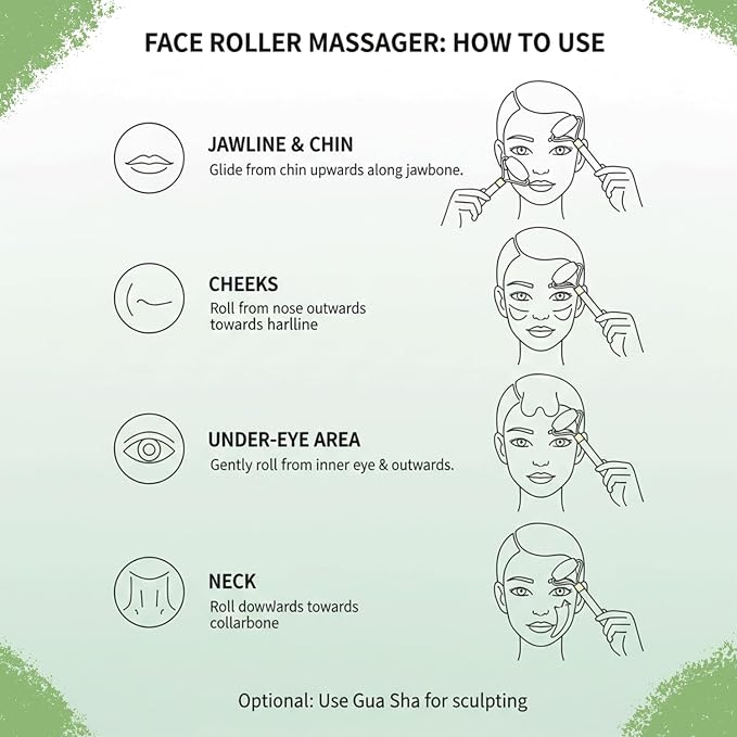 Gua Sha & Jade Roller Facial Tools Face Roller and Gua Sha Set - Image 5