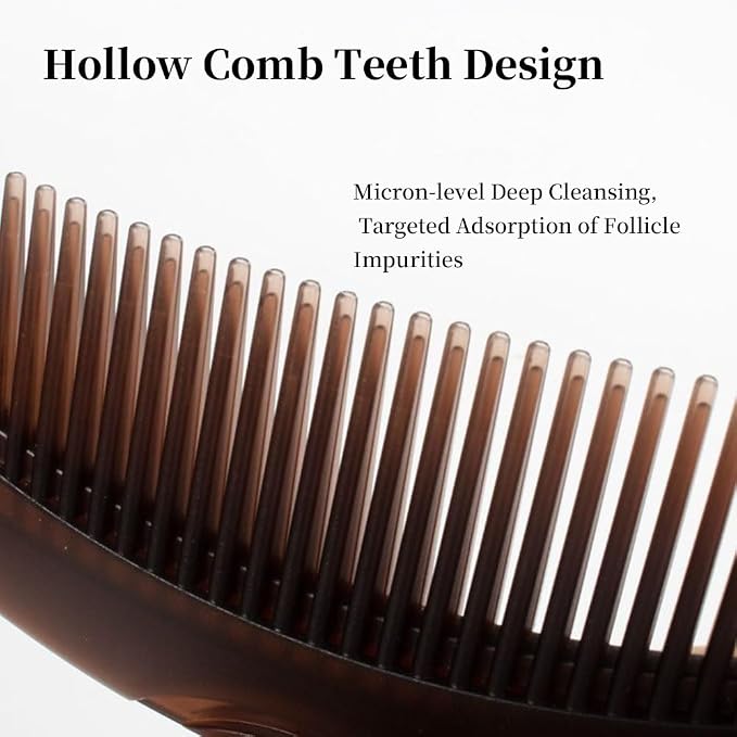 Dandruff Comb with Self-Cleaning Hollow Teeth & Massage Handle - Image 2