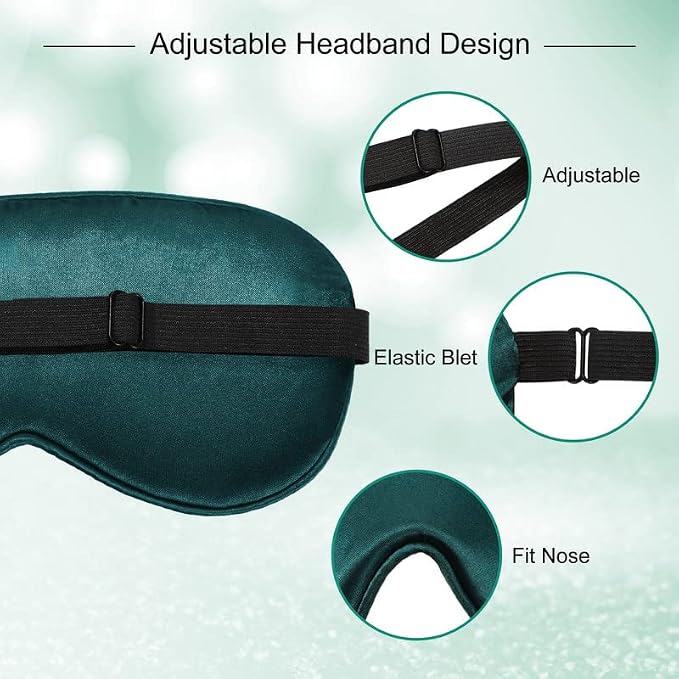 BBTO 4 Pcs Silk Sleep Eye Masks Smooth Soft Satin Eye Covers - Image 4