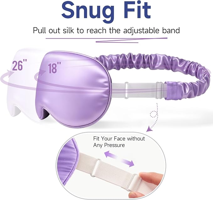 Umisleep Sleep Mask for 100% Pure Mulberry Silk, 22 Momme 6A Soft Eye Masks for - Image 6