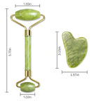 Jade Roller Gua Sha Facial Tools Set, Guasha Facial Massage Tool, Face Roller - Image 2