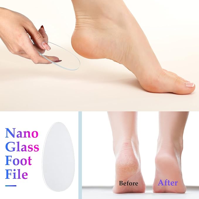 Zhehao 6 Pcs Glass Nail File and Nail Shiner Set Manicure Pedicure Glass File - Image 5